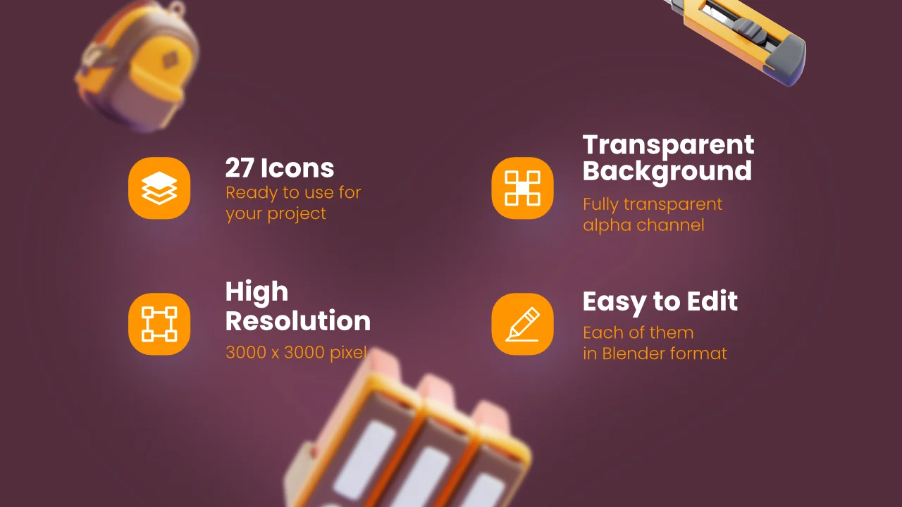 Stationery 3D Icons screenshot 2