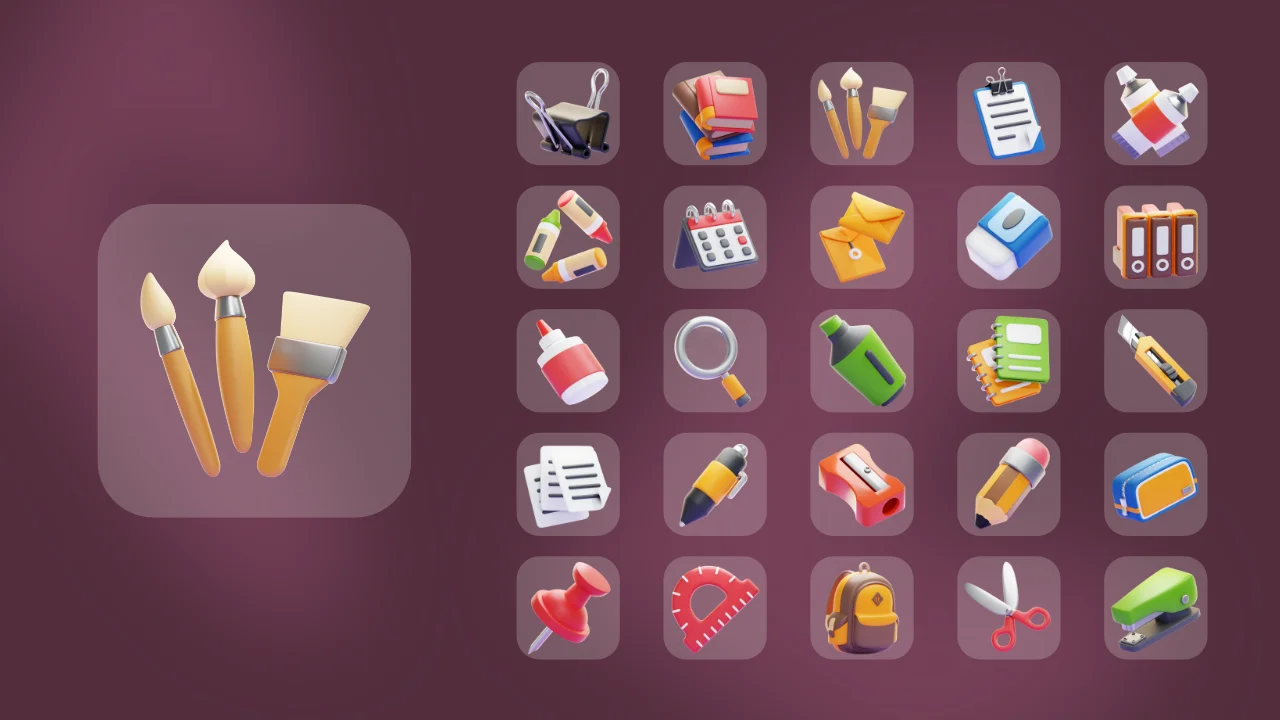 Stationery 3D Icons screenshot 7