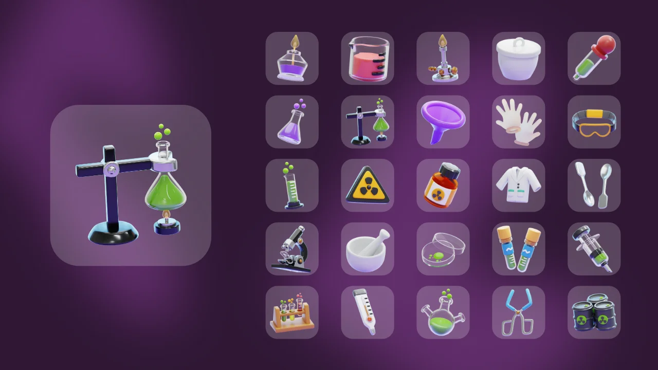 Chemical Laboratory 3D Icons screenshot 7