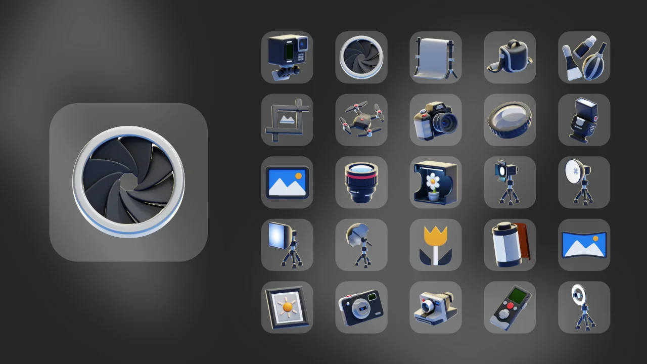 Camera & Photography 3D Icons screenshot 7