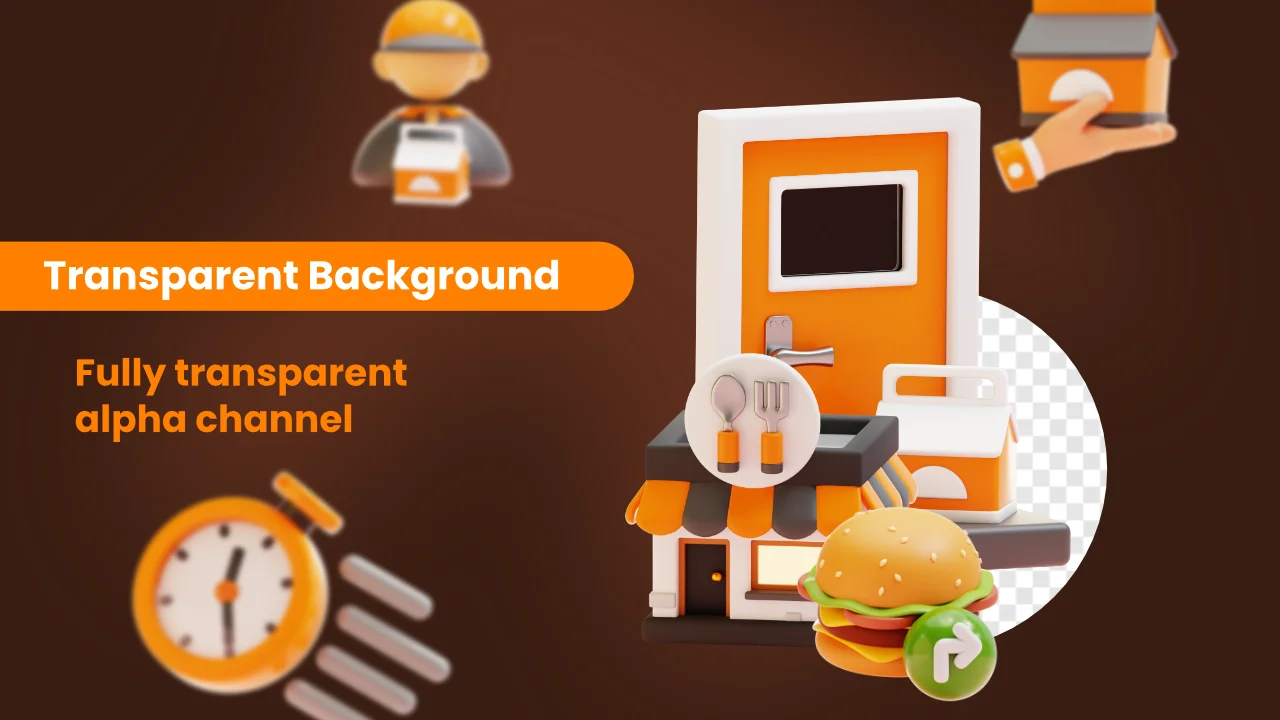 Food Delivery 3D Icons screenshot 4