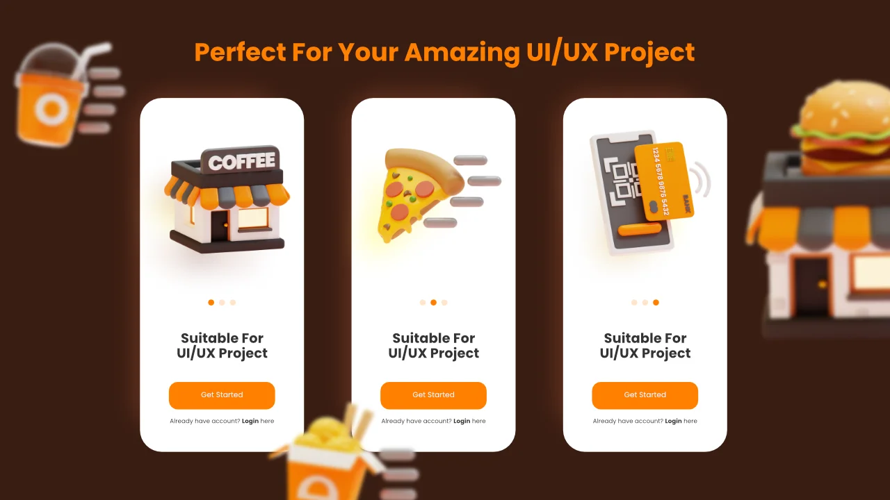 Food Delivery 3D Icons screenshot 5