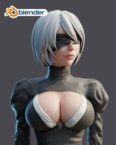 2B Bust Sculpt - Blender 3d models