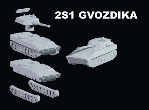 2S1 Gvozdika - Blender 3d models