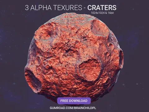 3 Crater Alpha Textures - Blender sculpting brushes