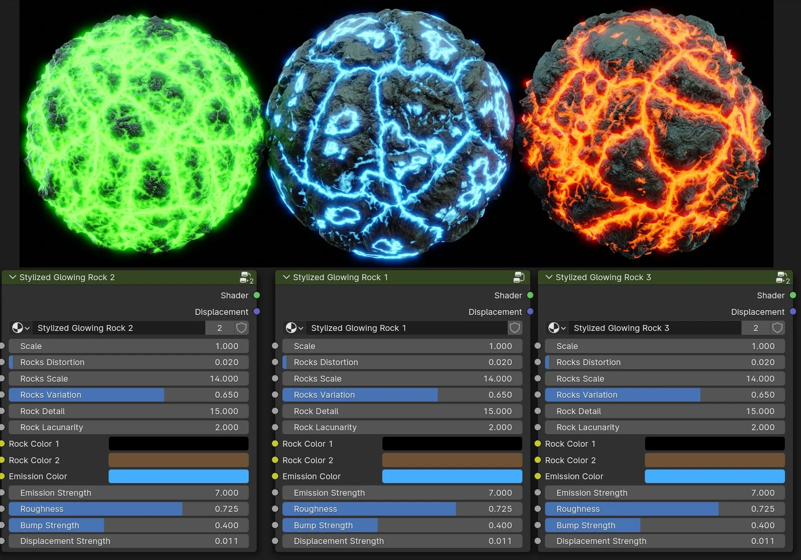 Stylized Glowing Rock Materials screenshot 2