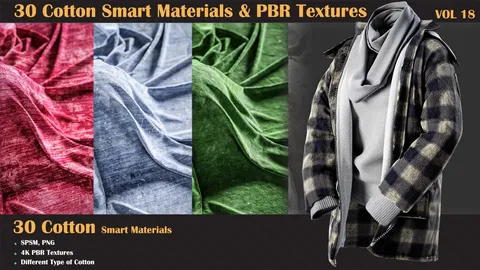 30 Cotton PBR Textures - Blender textures & materials