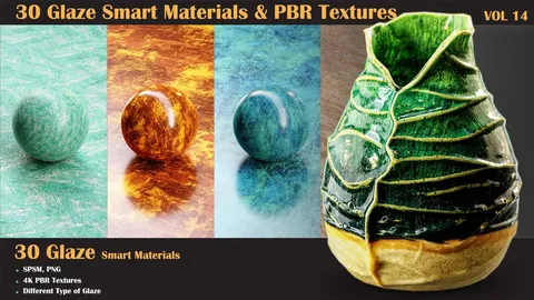 30 Glaze PBR Textures - Blender textures & materials
