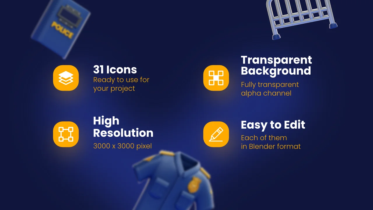 Police 3D Icons screenshot 2