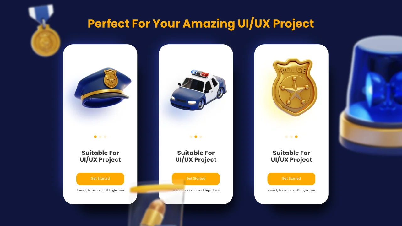 Police 3D Icons screenshot 5