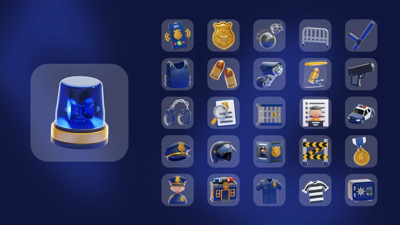Police 3D Icons screenshot 7