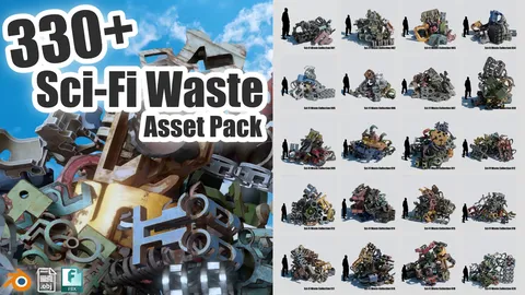 Sci-Fi Waste Asset Pack - Blender 3d models