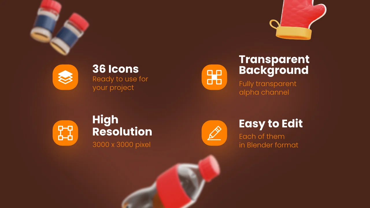 36 Barbecue 3D Icons screenshot 2