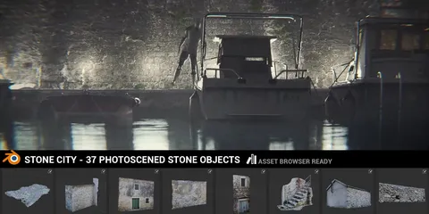 Photoscanned Stone Objects - Blender 3d models