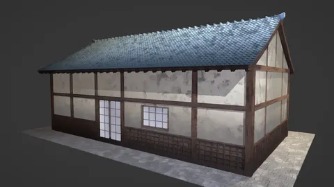 Anime Traditional Japanese Building - Blender scenes