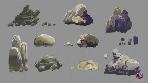3D Fantasy Rocks - Blender 3d models