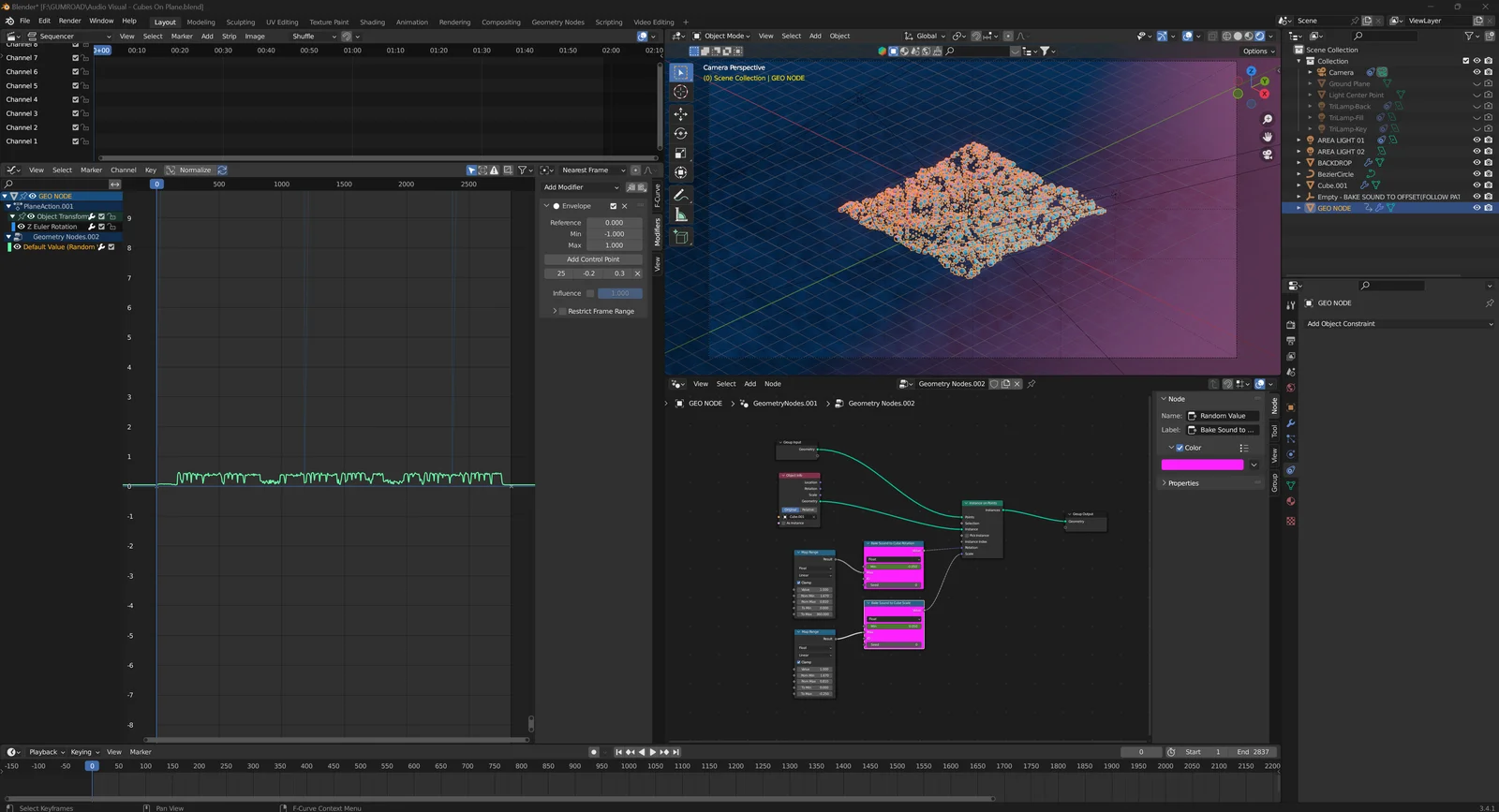 Audio Visualizer Cubes On Plane screenshot 3