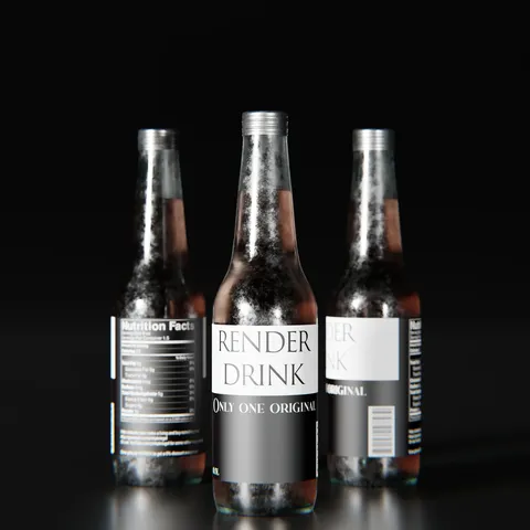 Render Drink Bottle - Blender 3d models