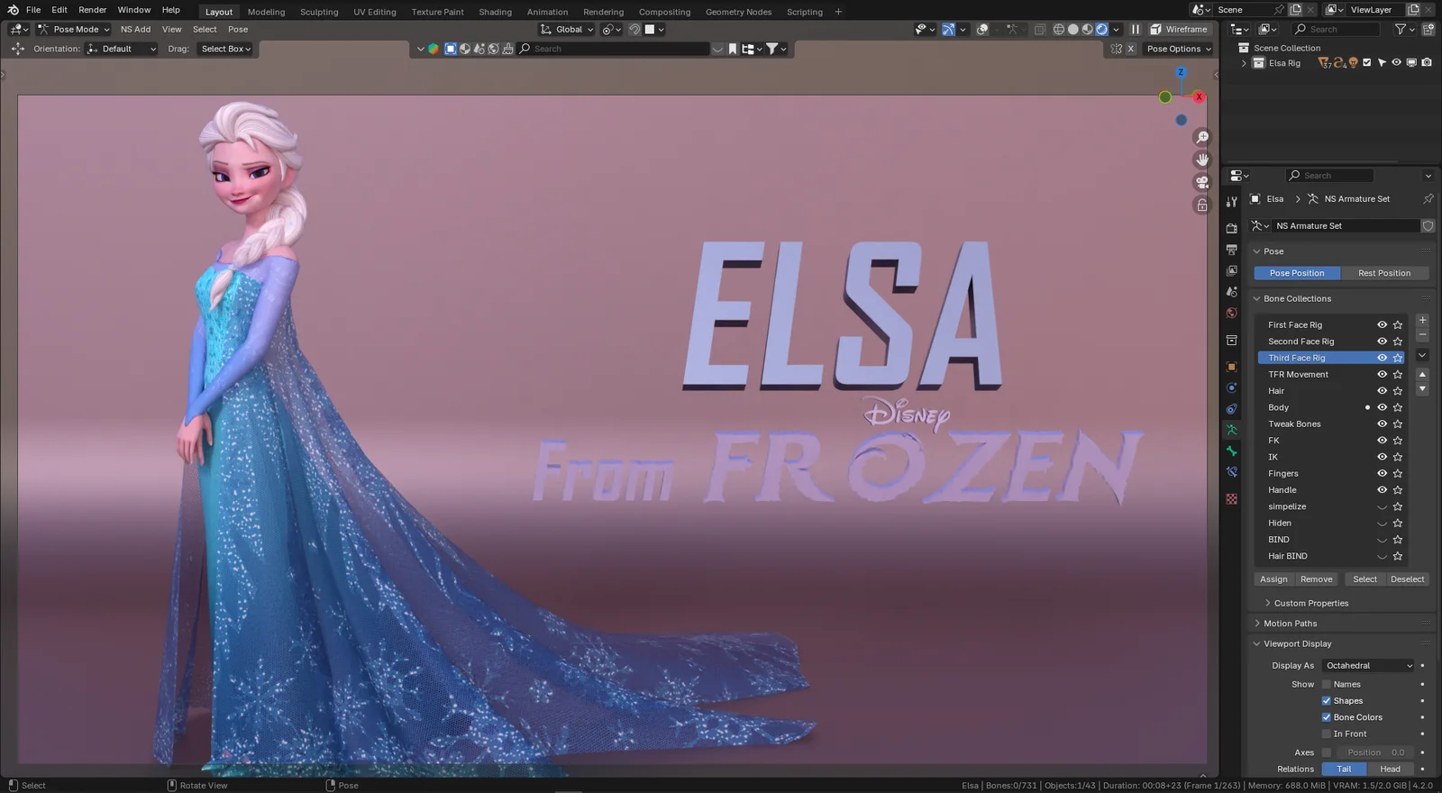 Elsa Character Rig screenshot 2