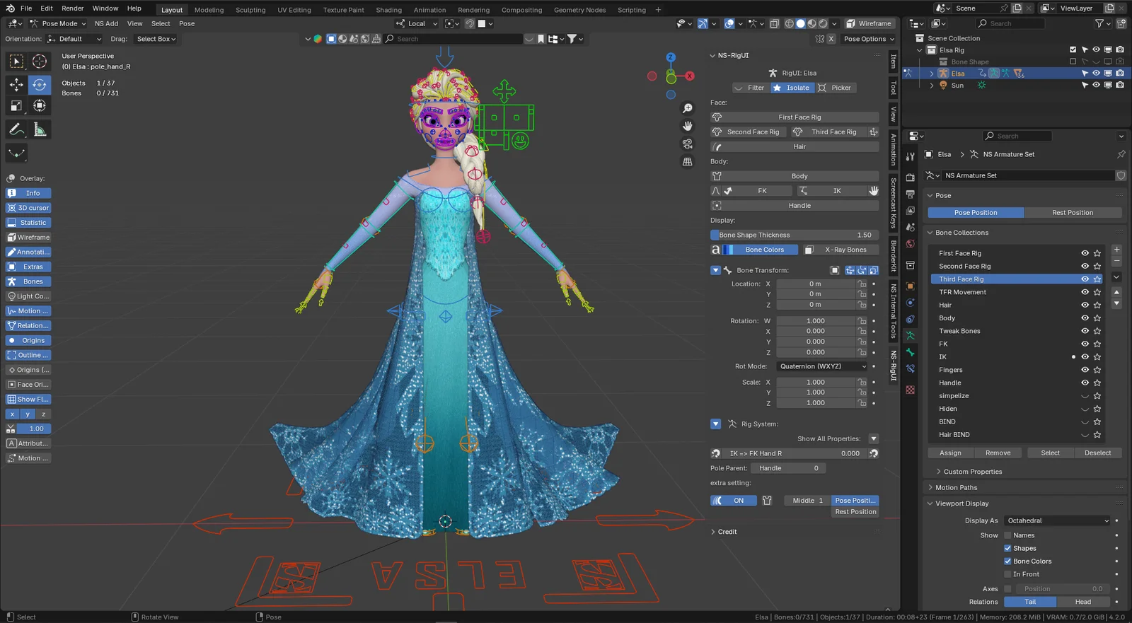 Elsa Character Rig screenshot 5