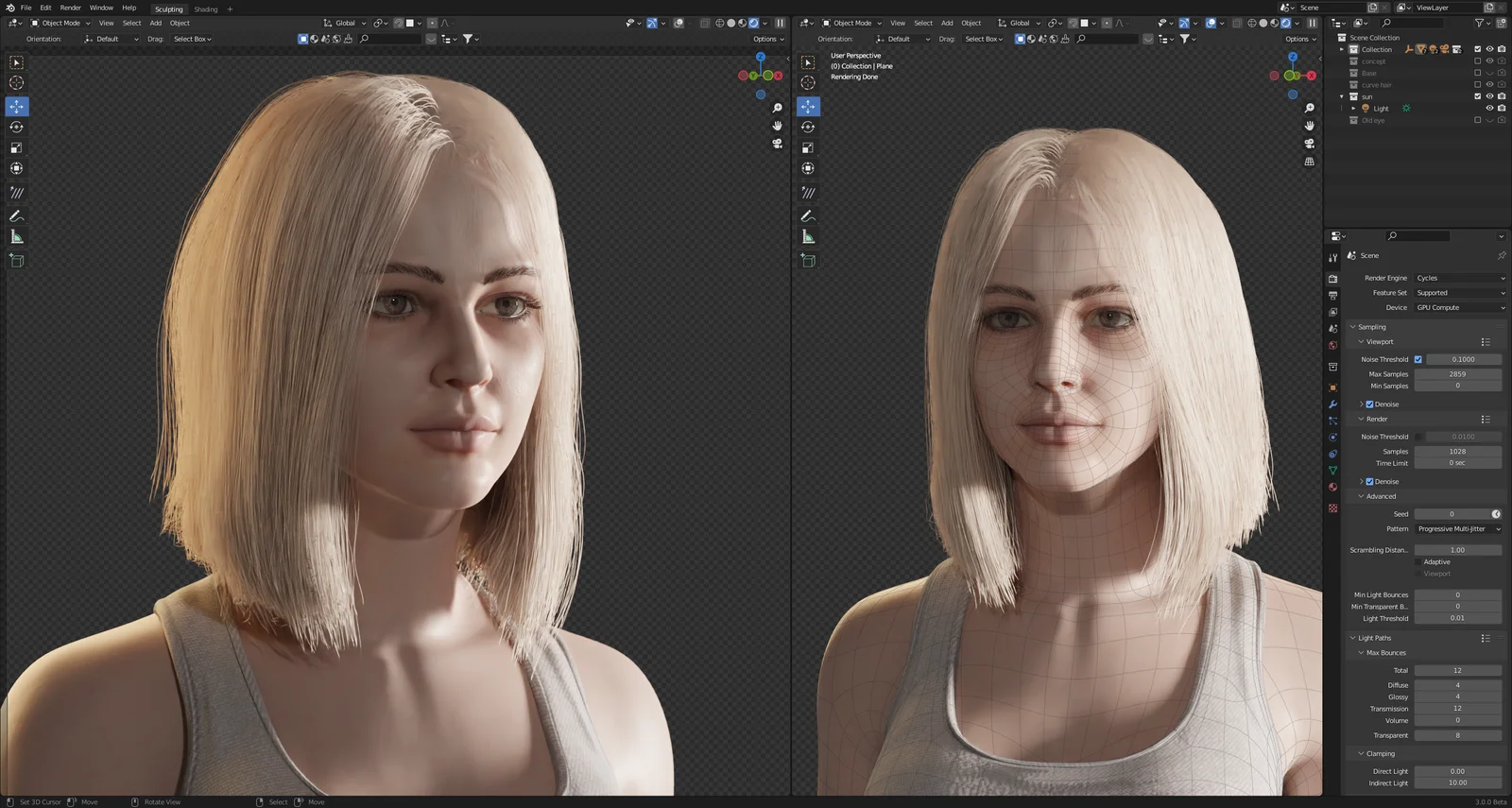 3D Girl Portrait Process screenshot 5