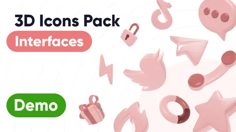 3D Icons Pack Demo - Blender 3d models