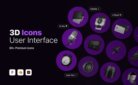 3D Icons User Interface - Blender 3d models