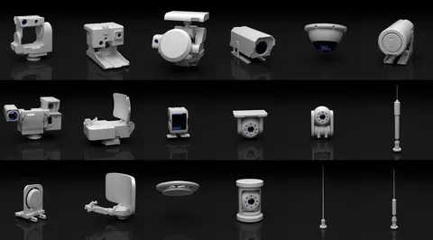 Cameras & Sensors Kitbash - Blender 3d models