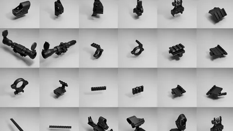 Gun Attachments Kitbash - Blender 3d models