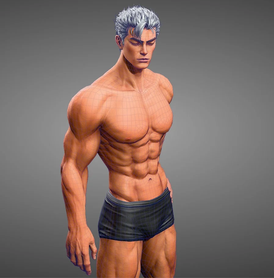Male Body Base-Mesh Modeling screenshot 4