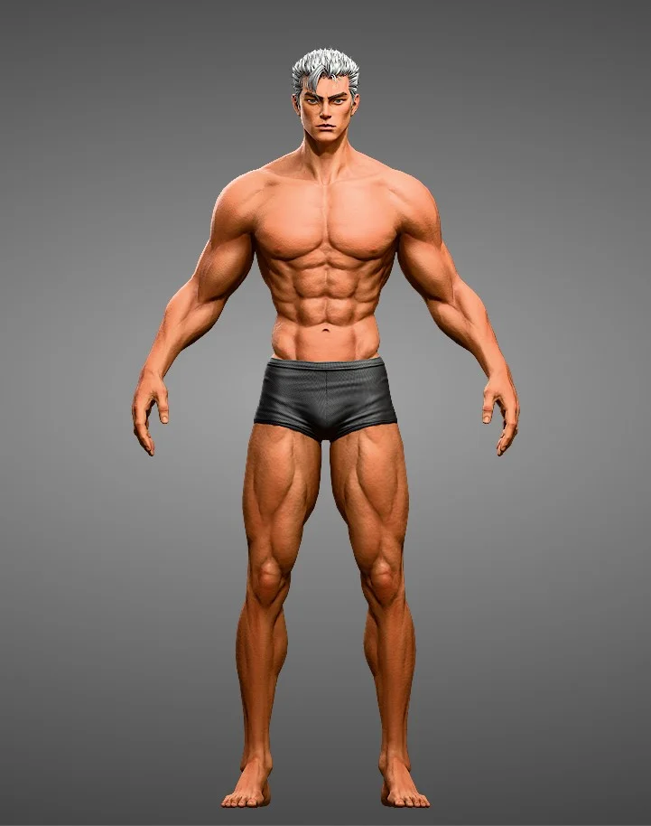 Male Body Base-Mesh Modeling screenshot 6