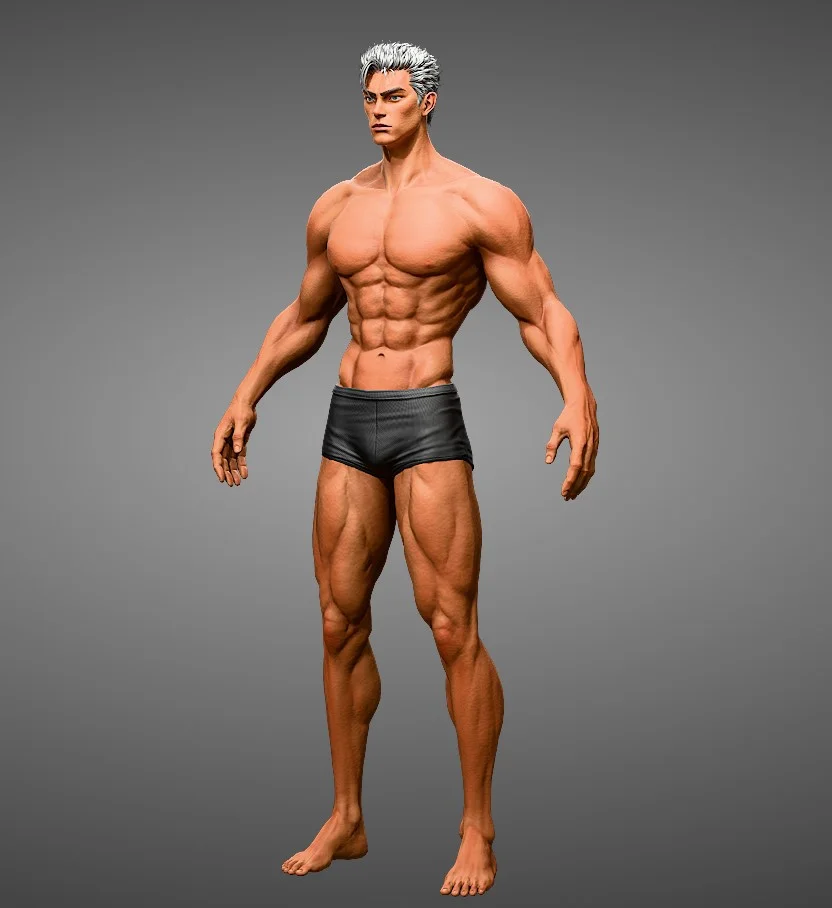 Male Body Base-Mesh Modeling screenshot 8