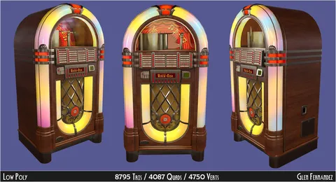 Vintage Wooden Jukebox - Blender 3d models