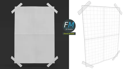 Poster Mockup With Sticky Tape - Blender 3d models