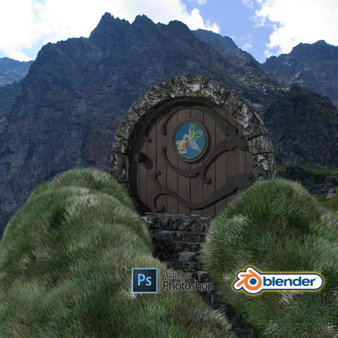 Hobbit Door Scene Course - Blender tutorials & courses