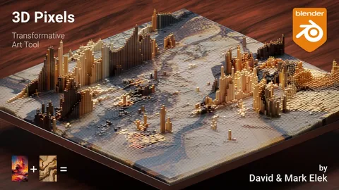 3D Pixels - Blender geometry nodes