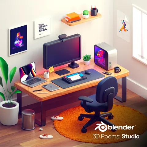3D Rooms: My Studio - Blender scenes