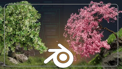 3D Trees with Geometry Nodes - Blender tutorials & courses