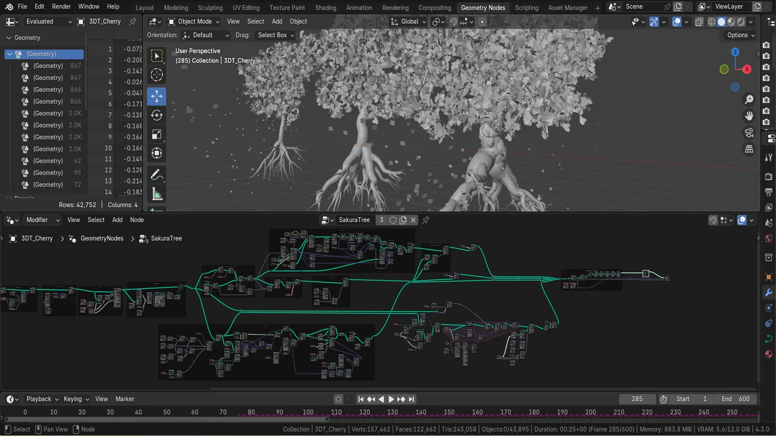 3D Trees with Geometry Nodes screenshot 2