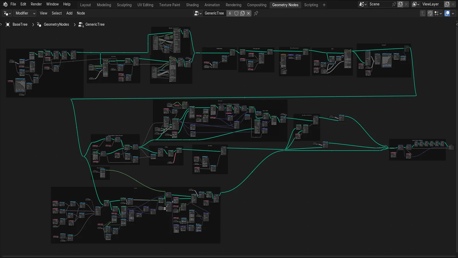 3D Trees with Geometry Nodes screenshot 4