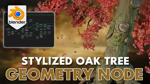 Stylized Oak Geometry Node - Blender geometry nodes