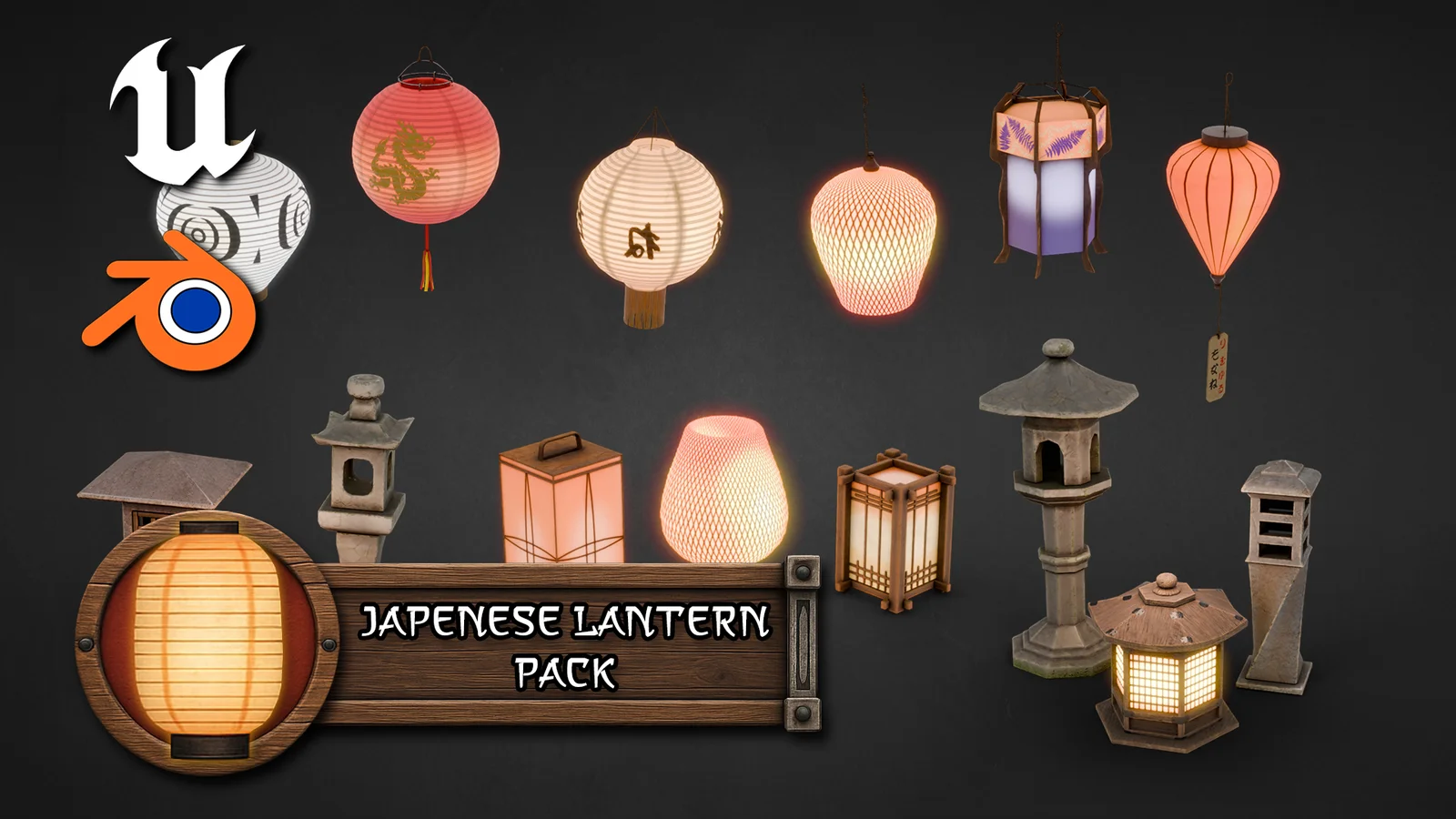 3DT Japanese Lantern Pack screenshot 2
