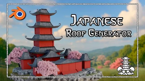3DT Japanese Roof Generator - Blender geometry nodes