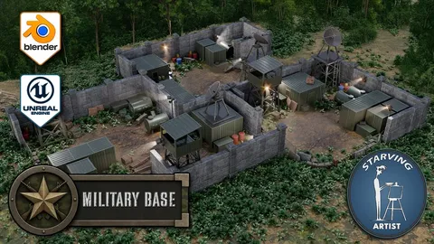 Modular Military Base Pack - Blender 3d models