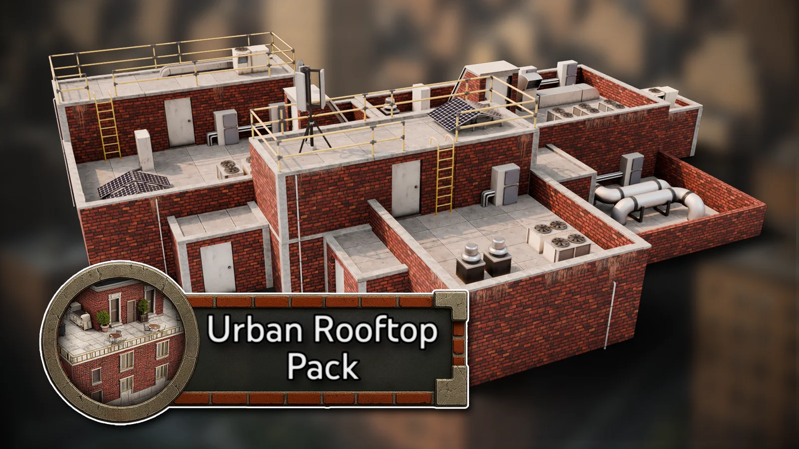 Modular Urban Rooftop Asset Pack screenshot 5