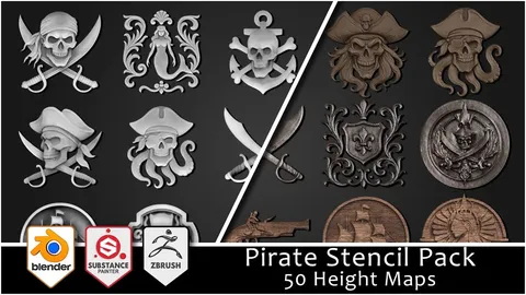 Pirate Ornamental Pack - Blender textures & materials