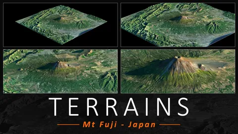 Mount Fuji 3D Terrain - Blender 3d models