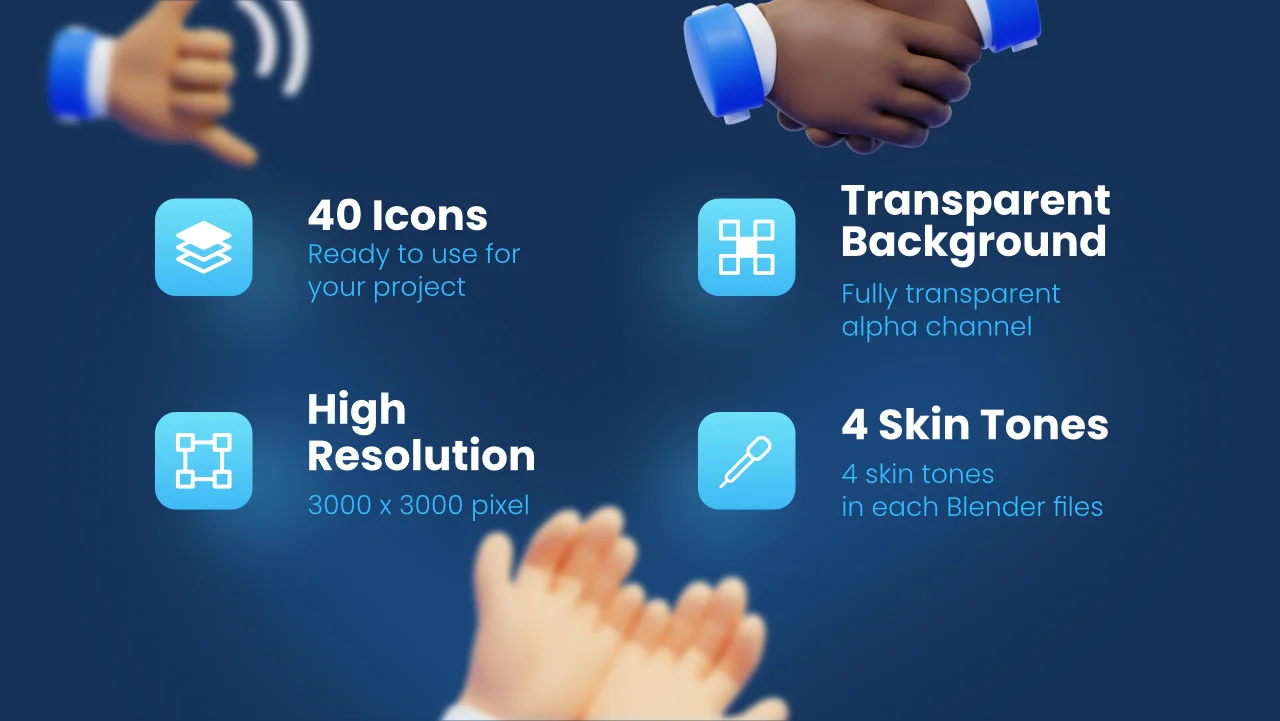 40 Hand Gesture Icons screenshot 2