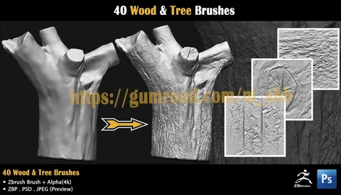 Wood & Tree Brushes - Blender sculpting brushes