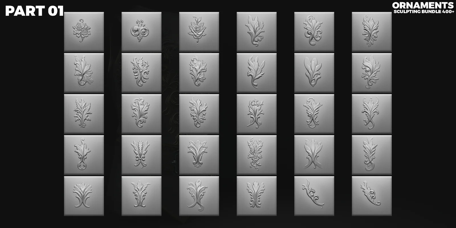 400 Ornamental Sculpting Brushes screenshot 4